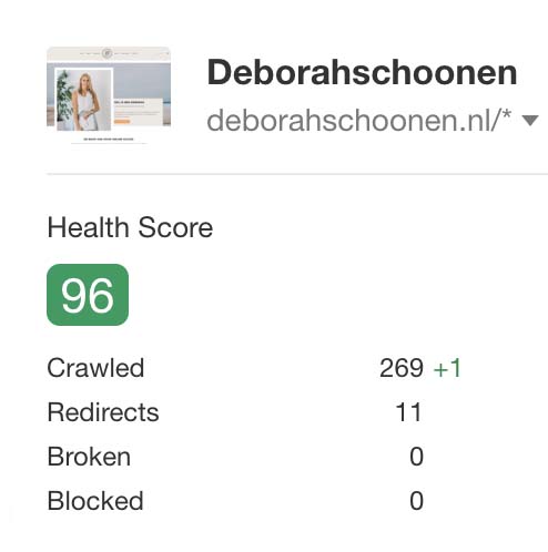 Ahrefs health score screenshot